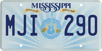 MS license plate MJI290