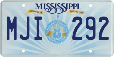 MS license plate MJI292