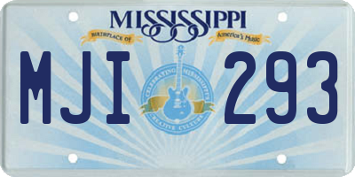 MS license plate MJI293