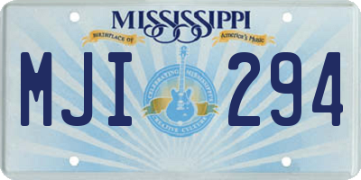 MS license plate MJI294