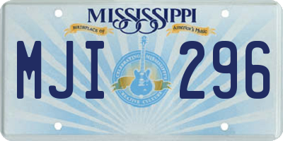 MS license plate MJI296