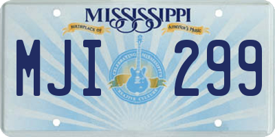 MS license plate MJI299