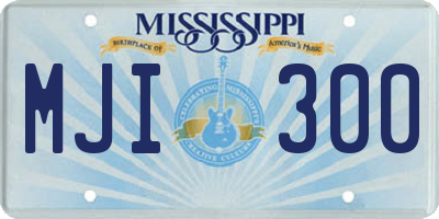 MS license plate MJI300