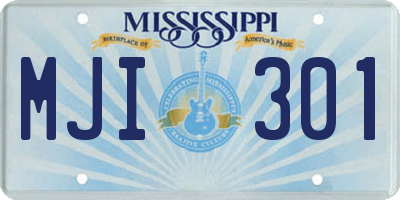 MS license plate MJI301