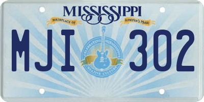 MS license plate MJI302