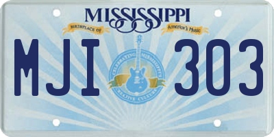 MS license plate MJI303