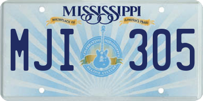MS license plate MJI305