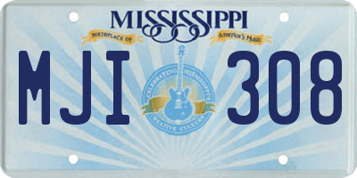 MS license plate MJI308