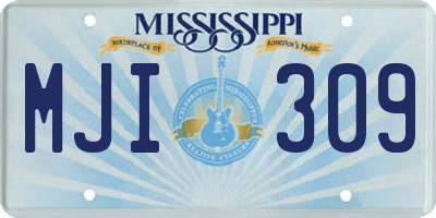 MS license plate MJI309