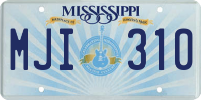 MS license plate MJI310