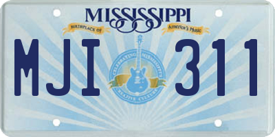 MS license plate MJI311