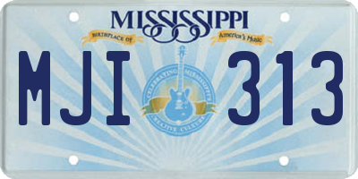 MS license plate MJI313