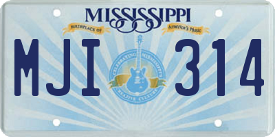 MS license plate MJI314