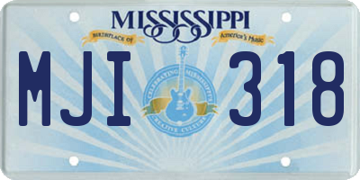 MS license plate MJI318