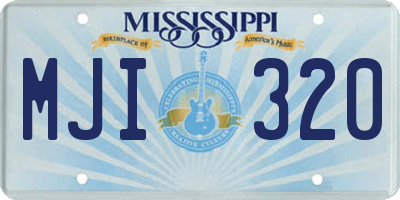 MS license plate MJI320