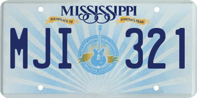 MS license plate MJI321