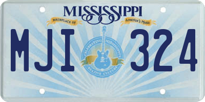 MS license plate MJI324