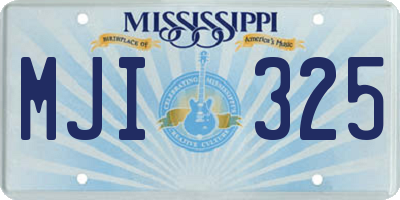 MS license plate MJI325