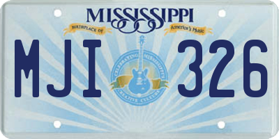 MS license plate MJI326