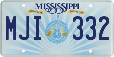 MS license plate MJI332