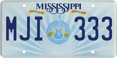 MS license plate MJI333