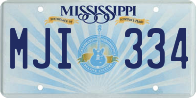 MS license plate MJI334