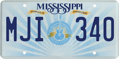 MS license plate MJI340