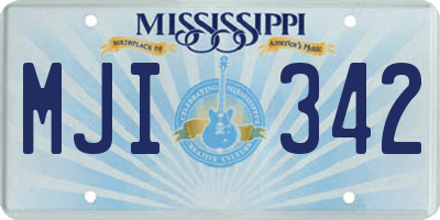MS license plate MJI342