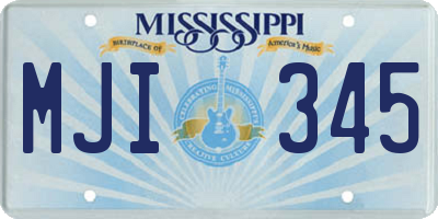 MS license plate MJI345