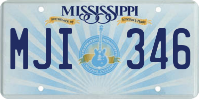 MS license plate MJI346