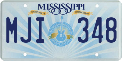 MS license plate MJI348