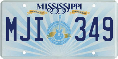 MS license plate MJI349