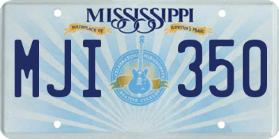 MS license plate MJI350