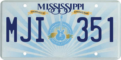 MS license plate MJI351