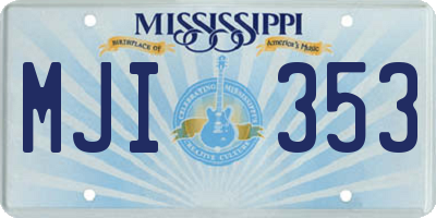 MS license plate MJI353