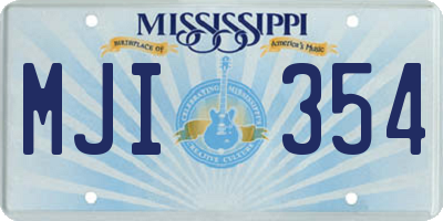 MS license plate MJI354