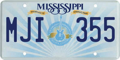 MS license plate MJI355