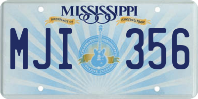 MS license plate MJI356