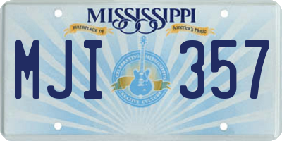 MS license plate MJI357