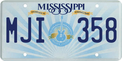 MS license plate MJI358