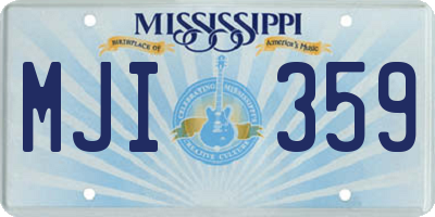 MS license plate MJI359