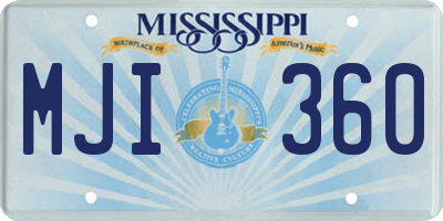 MS license plate MJI360