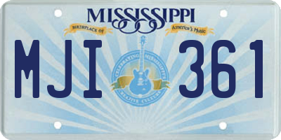 MS license plate MJI361