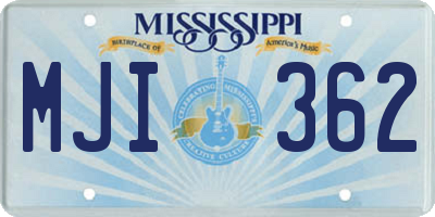 MS license plate MJI362
