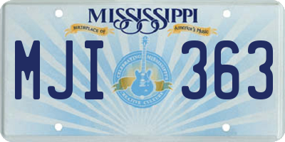 MS license plate MJI363