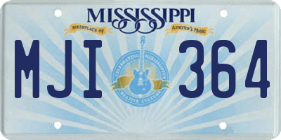 MS license plate MJI364
