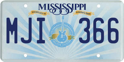 MS license plate MJI366