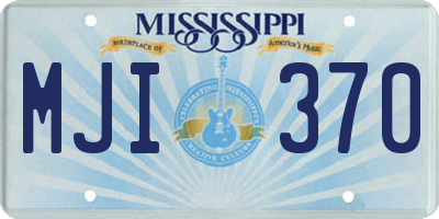 MS license plate MJI370