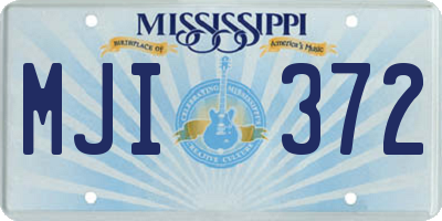 MS license plate MJI372