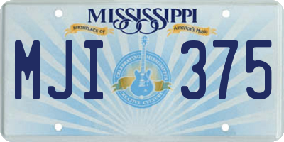 MS license plate MJI375
